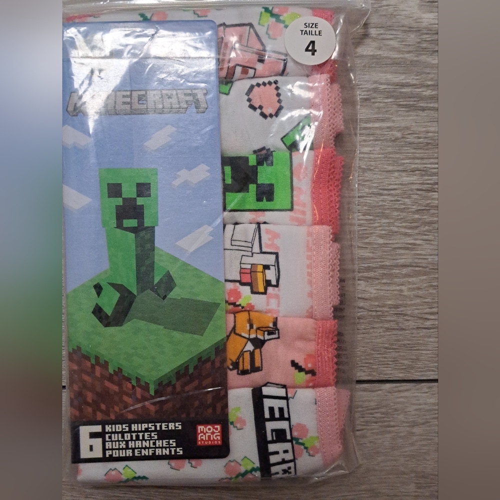 Brand New 100% Cotton Minecraft Kids Hipsters Underwear Set. Size 4
